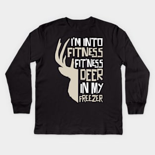 Fitness Deer In My Mouth Kids Long Sleeve T-Shirt